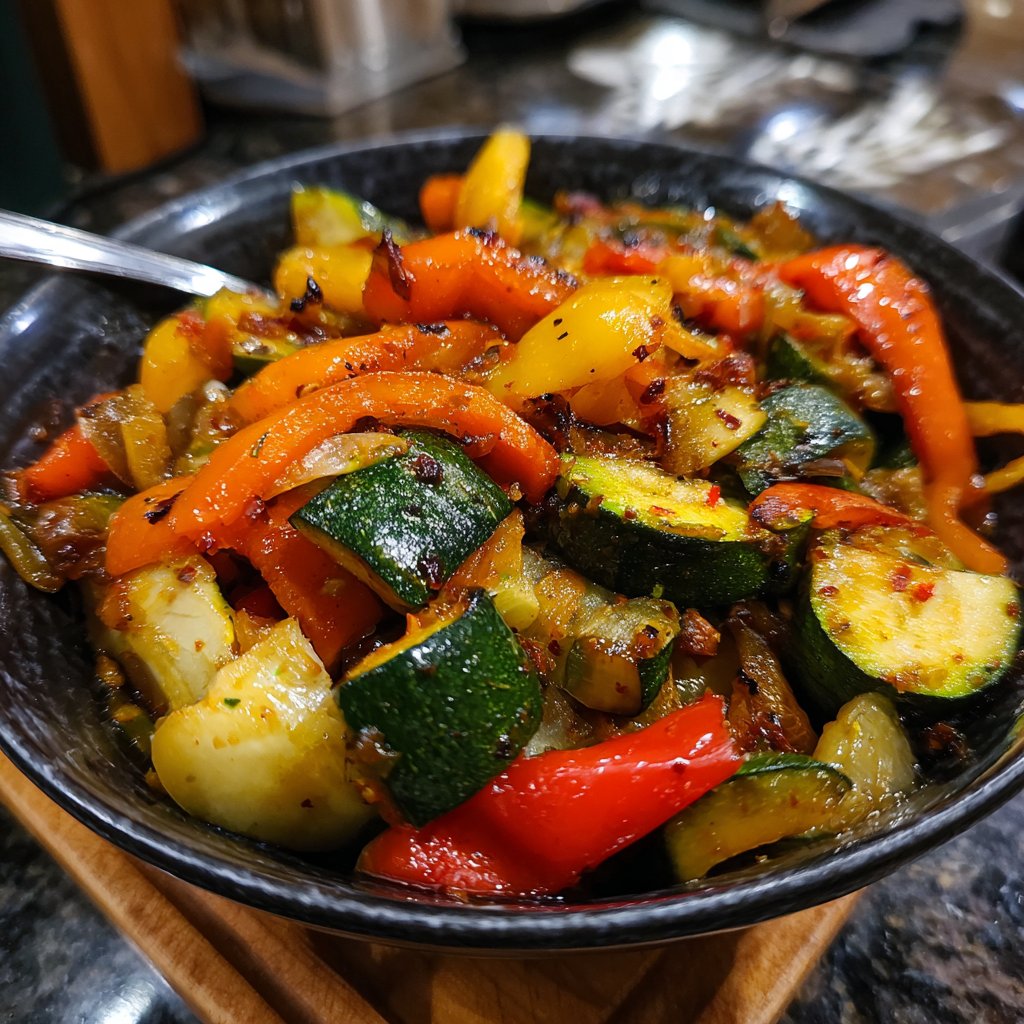 Abendessen mit Gemüsepfanne