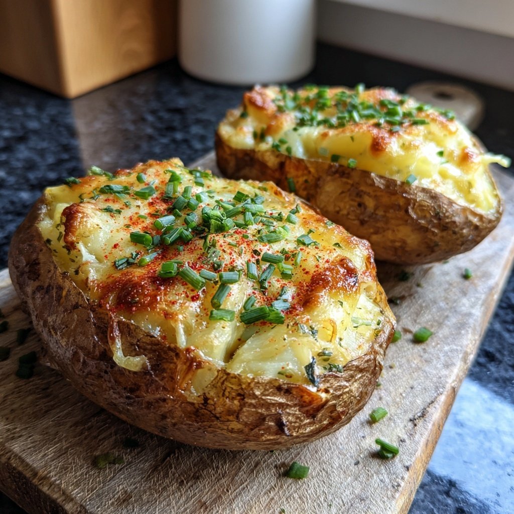 Mittagessen mit Ofenkartoffeln