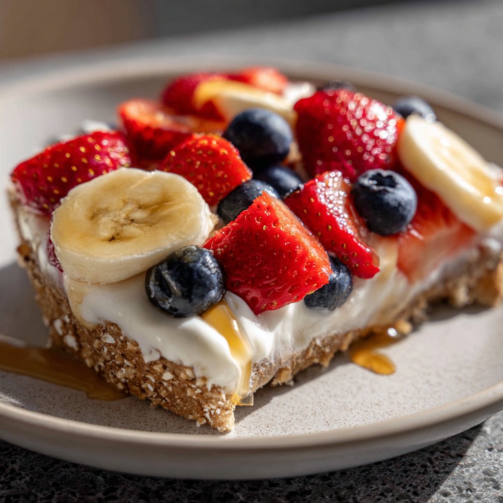 Frühstück mit Joghurt und Obst