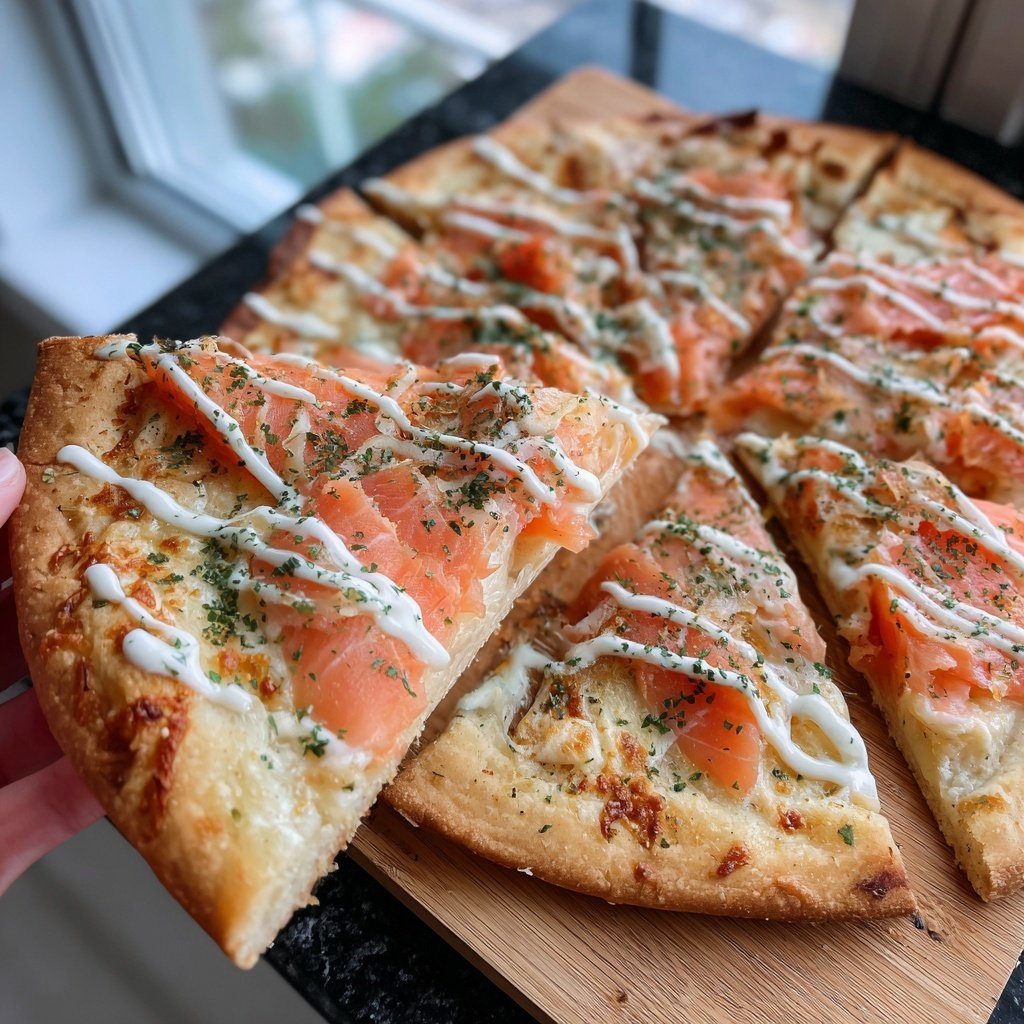 Flammkuchen mit Räucherlachs