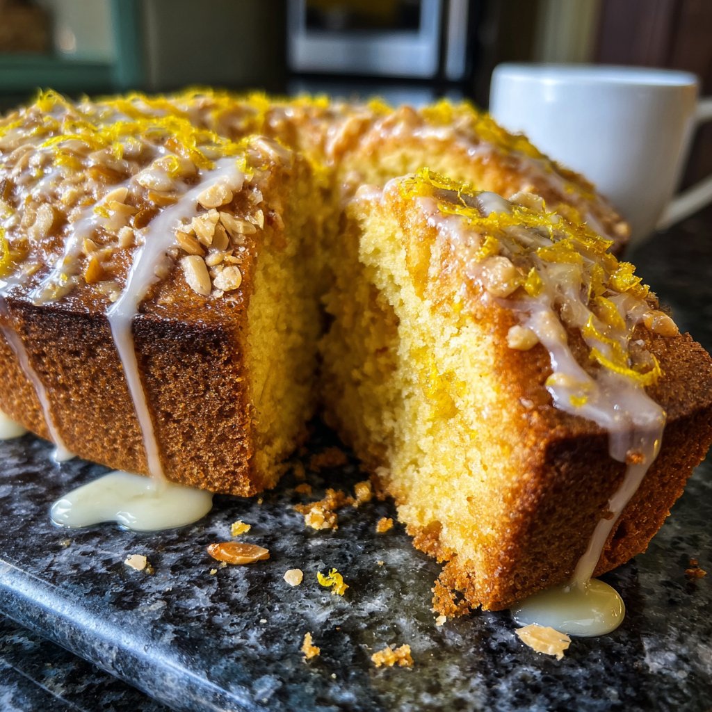 Zitronenkuchen mit Mandeln