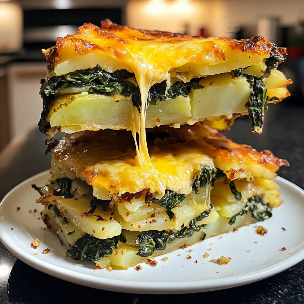 Kartoffelauflauf mit Spinat