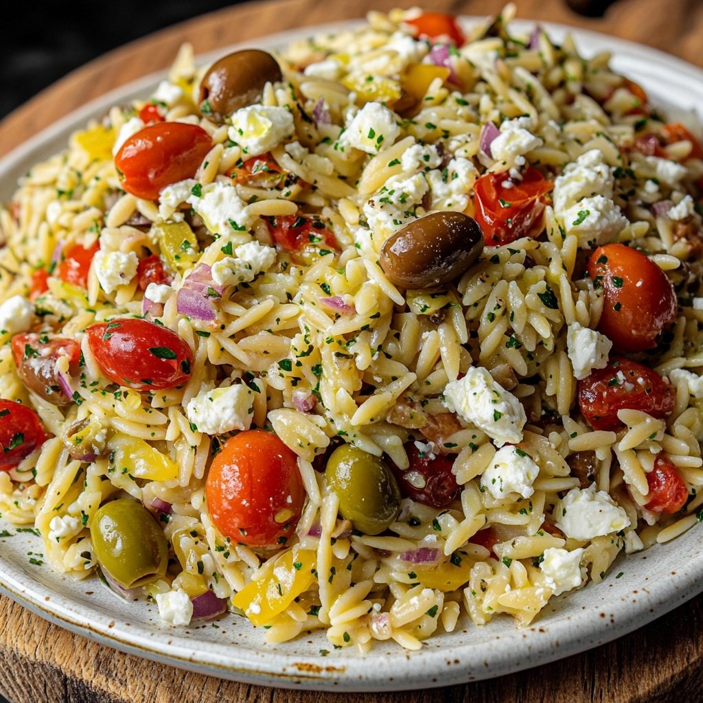Griechischer Orzo Nudelsalat