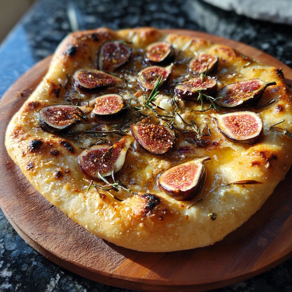 Pizza mit Feigen, Honig und Rosmarin